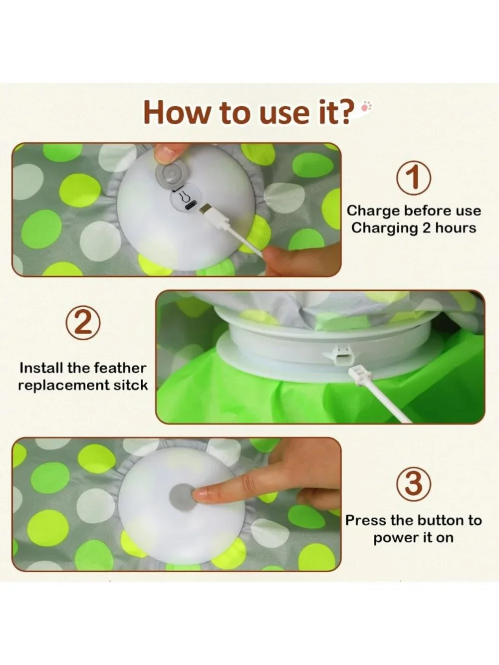 Interactive Automatic Cat Toy - Motion Activated, Moving Feather & Chirping Fun